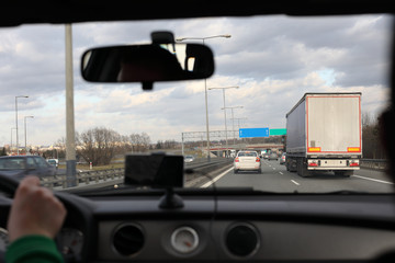 driving car on highway
