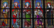 Stained Glass In Brussels Sablon Church - Catholic Saints