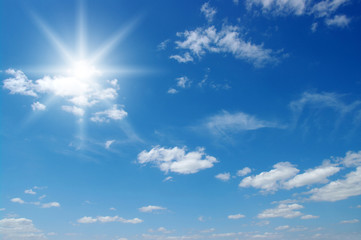 sun on blue sky