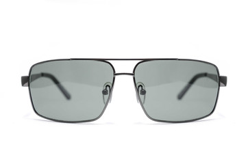 Rectangular Sunglasses in a thin metal frame on a white background