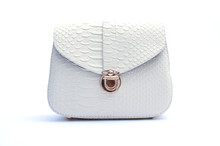 White Leather Clutch Isolated