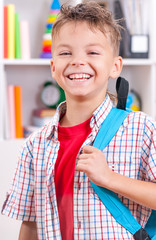 Wall Mural - Boy with school bag