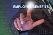 © flowgics - Businessman touching employee benefits button on virtual screen