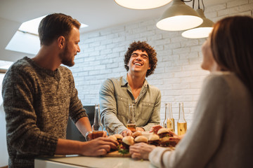 Wall Mural - Enjoying drinks and chat