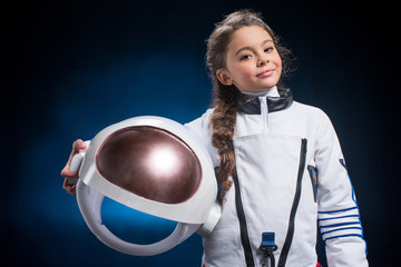 little girl in space suit