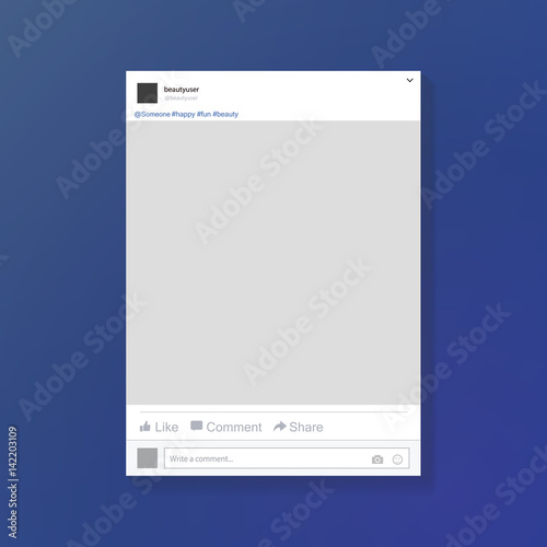 Social network photo frame vector illustration Tableau sur Toile