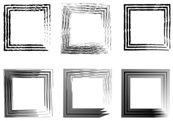 Poster - set of abstract photo frames, vintage frame hand drawn brushes 
