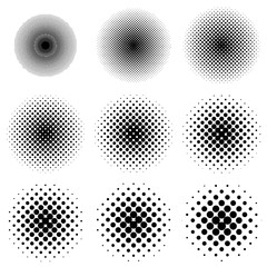Poster - Halftone circles set, dot pattern Halftone circles set vector