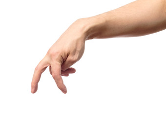 Man hand with fingers simulating someone walking or running