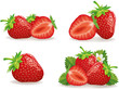 set of different strawberry groups