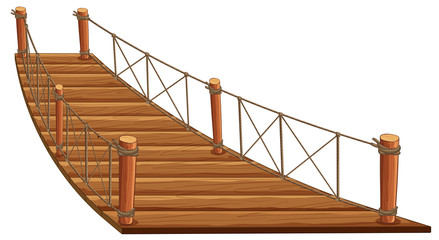 Wall Mural - Wooden bridge with rope attached