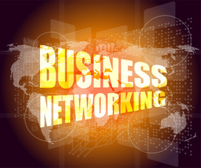 Poster - business networking icon on business digital screen