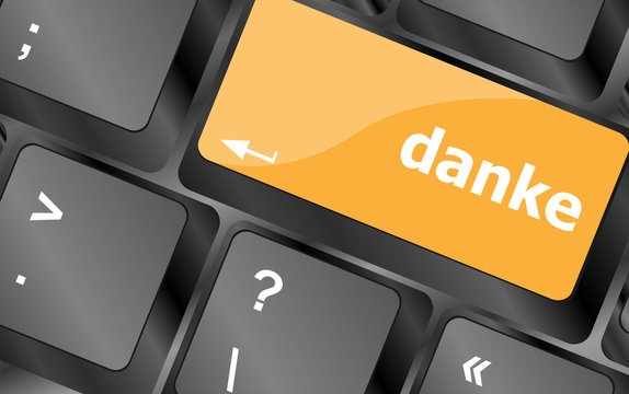 a thank you (danke) message on enter key of keyboard