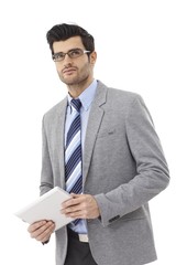 Poster - Businessman portrait with tablet