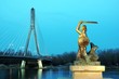 The Warsaw Mermaid near bridge Swietokrzyski over the Vistula river in Warsaw, Poland