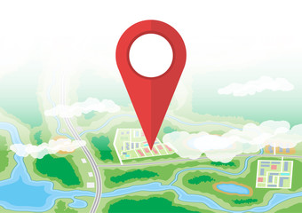 Poster - City map icon. GPS and navigation
