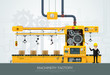 © gorralit - Industrial machine Factory construction equipment engineering vector illustration