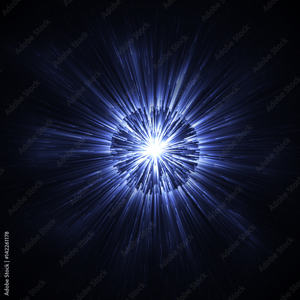 Dark Blue glowing glitter background effect. Magic glow sparkling texture. Star explosion sparks light effect in explosion on black background. Stock Vector Adobe Stock