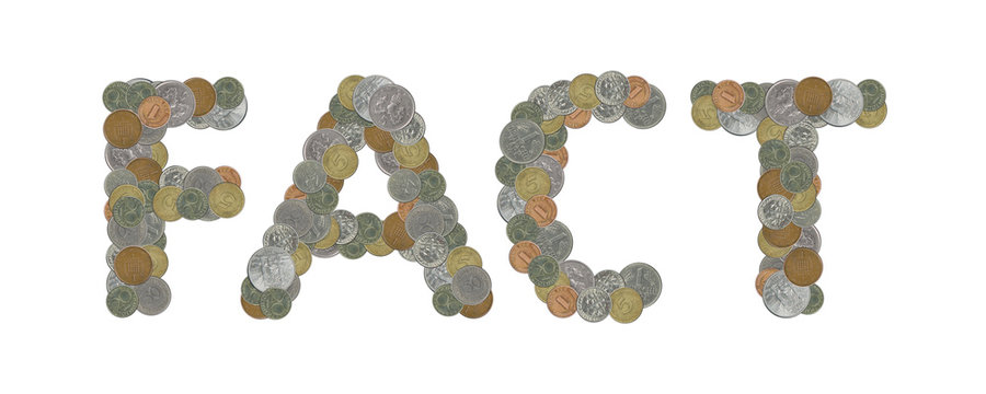 FACT – Coins on white background