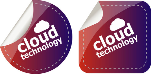 Poster - cloud application stickers label tag set isolated on white