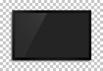 Poster - tv, modern blank screen lcd, monitor - stock vector.
