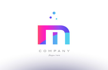 im i m  creative pink blue modern alphabet letter logo icon template