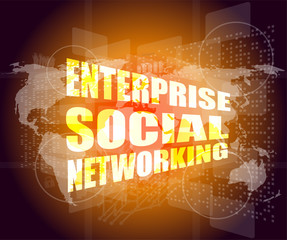 Poster - enterprise social networking, interface hi technology, touch screen