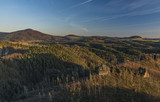 Fototapeta Na ścianę - Sunset in national park from hill