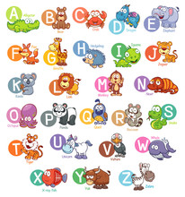 Vector Illustration Of Cartoon Animal English Alphabet