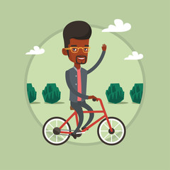 Poster - Man riding bicycle vector illustration.