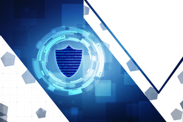Poster - 2d illustration Security concept - shield 