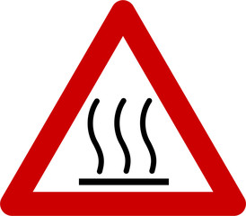 Warning sign with hot surface