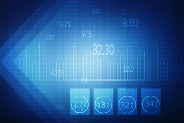 Poster - 2d rendering Stock market online business concept. business Graph
