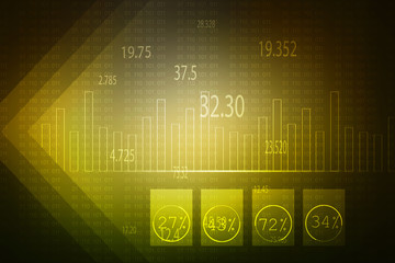 Poster - 2d rendering Stock market online business concept. business Graph
