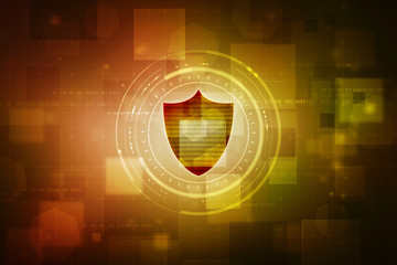 Poster - 2d illustration Security concept - shield 
