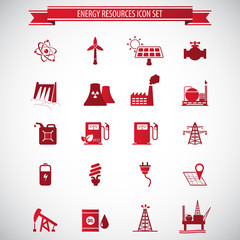 Wall Mural - Energy resources icon set 