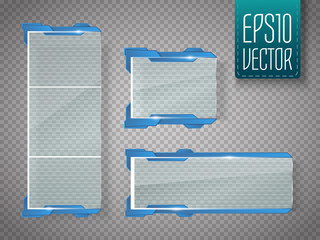 Aufkleber - Glass banners isolated on transparent background. Vector template