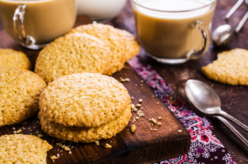 Wall Mural - Cookie with sesame seeds.