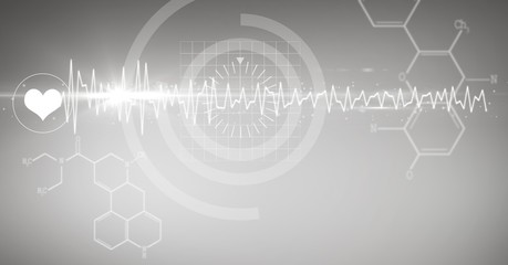 Poster - White medical interface and flare against grey background