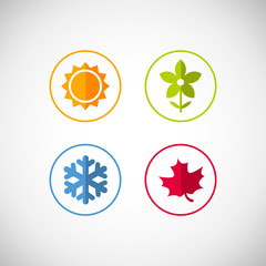 Wall Mural - Vector season icons. Four seasons icon symbol vector illustration. Weather