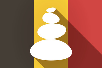 Poster - Long shadow Germany flag with  a stacked zen stones