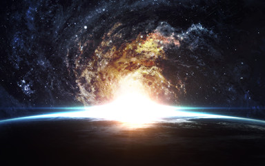 cosmic art, science fiction wallpaper. beauty of deep space. billions of galaxies in the universe. e