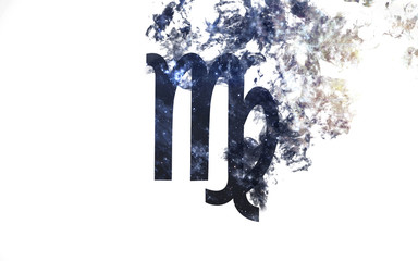 zodiac sign - virgo. dust of the universe, minimalistic art. elements of this image furnished by nas