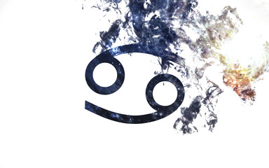 zodiac sign - cancer. dust of the universe, minimalistic art. elements of this image furnished by na