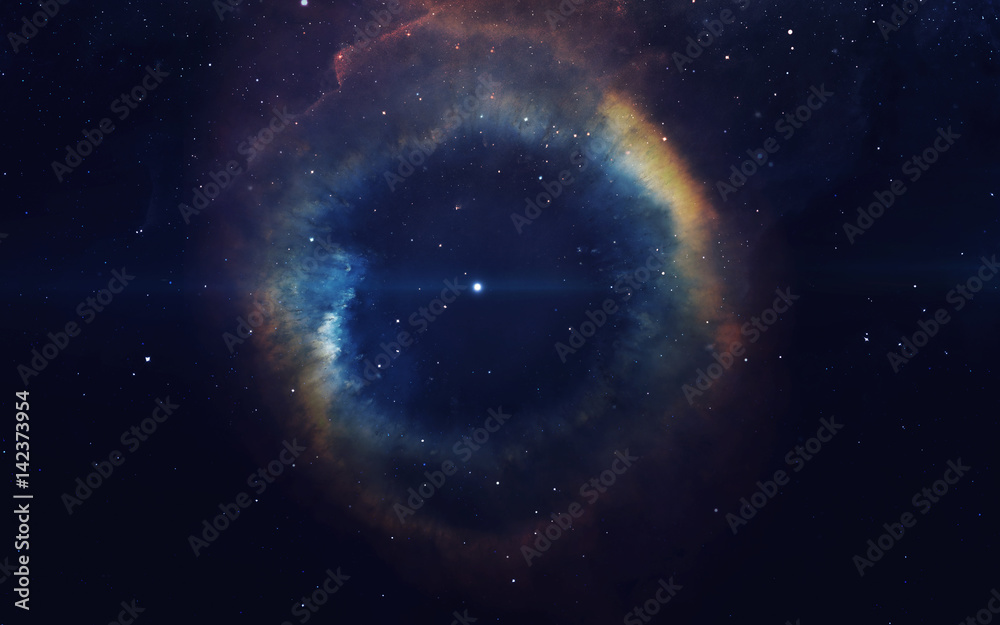 Cosmic art, science fiction wallpaper. Beauty of deep space. Billions of galaxies in the universe. Elements of this image furnished by NASA - obrazy, fototapety, plakaty 
