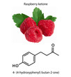 Ketone raspberry.
Chemistry and Life. The smell of raspberry in the illustration. An image of a raspberry and the chemical formula of a crimson ketone, 4- (4-hydroxyphenyl) butan-2-one)