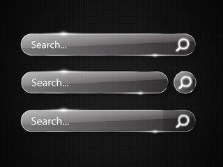 Poster - Set of glass search bars isolated . Vector template for websites