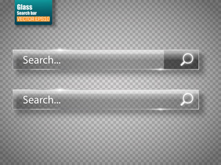 Poster - Set of glass search bars isolated . Vector template for websites