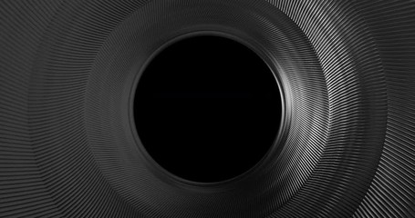 Poster - Abstract 4K circular background loop of steel and light for motion graphic. Animation rotation of radial steel. Abstract background of metal. Animation of seamless loop.  3D Loopable Animation 4k.
