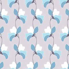 Poster - Seamless floral pattern from set of bright elements.